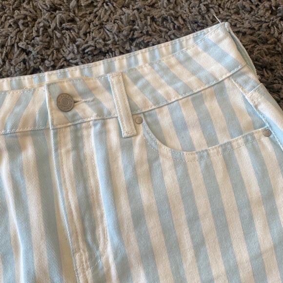 Pacsun Blue and White Stripe Denim Mini Skirt Size 26 - Picture 3 of 9